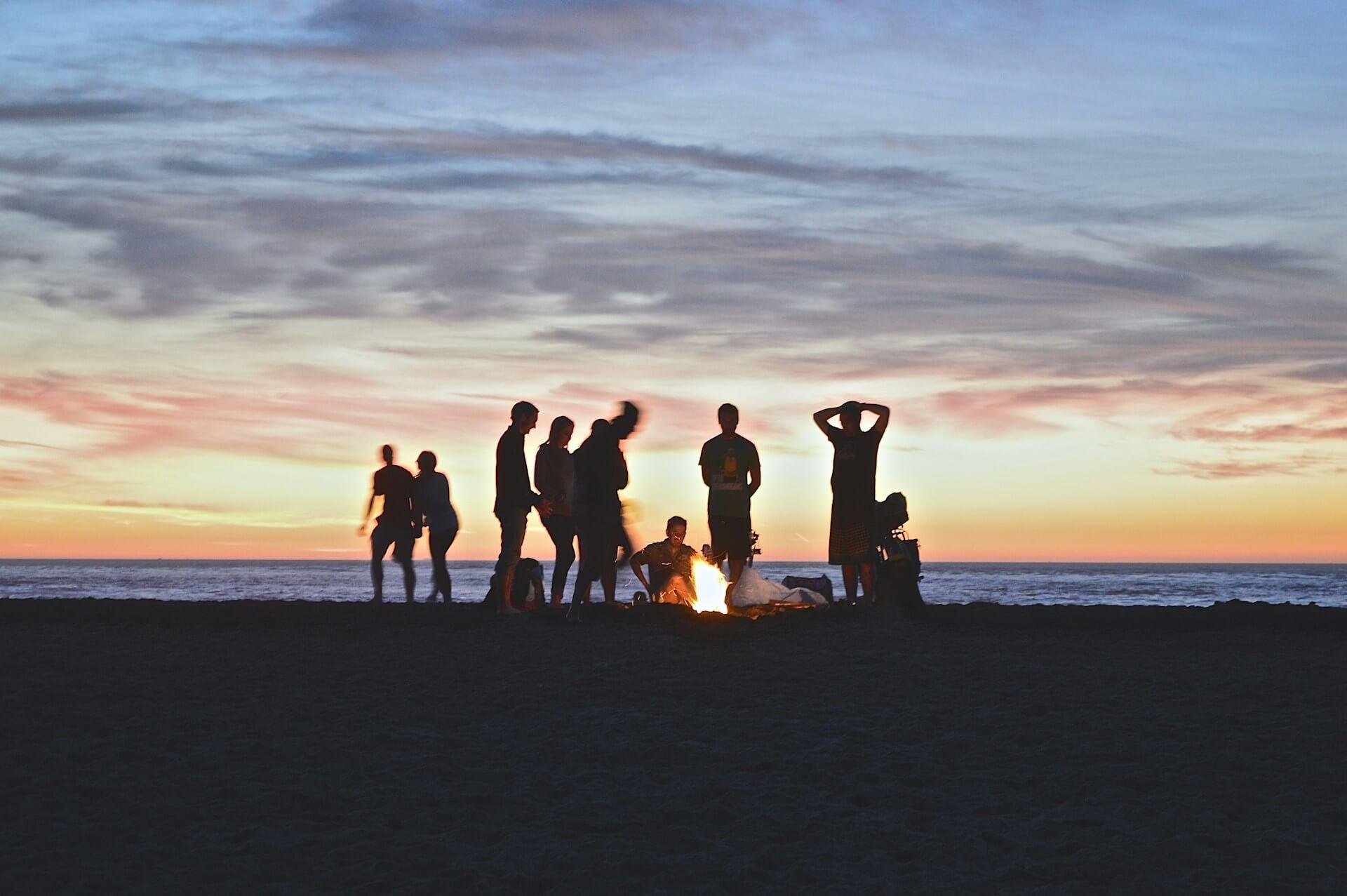 a beach bonfire celebration