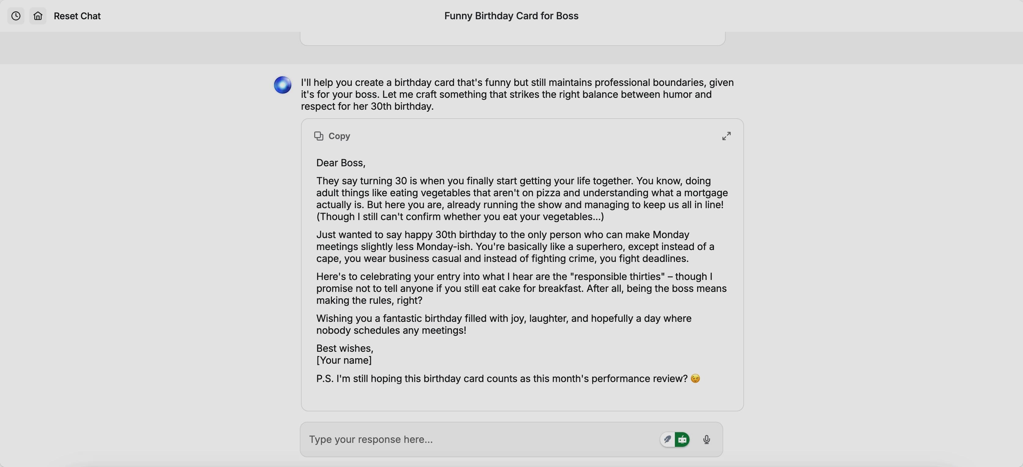 Screenshot of HyperWrite - Birthday Card Creator