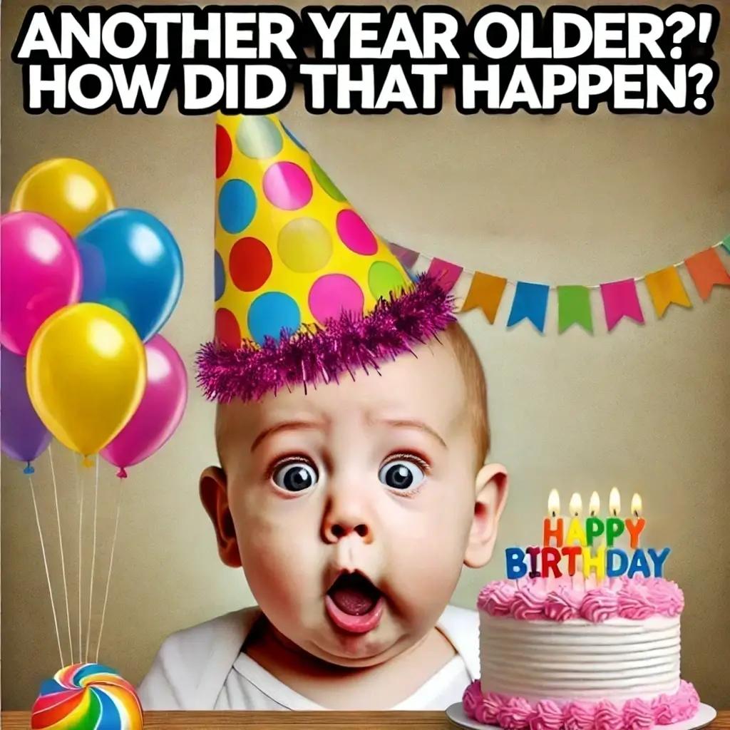 Meme3: ANOTHER YEAR OLDER? HOW DID THAT HAPPEN