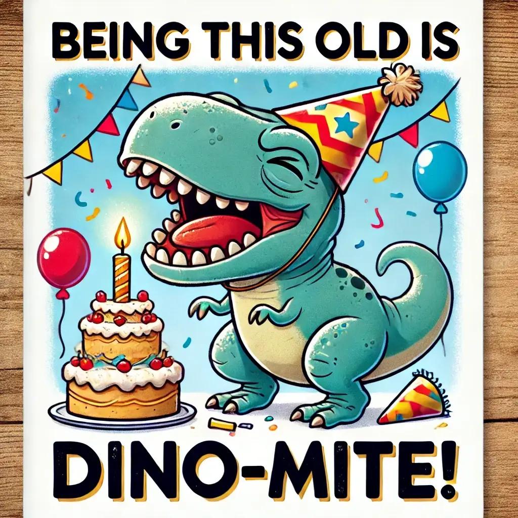 Meme5: BEING THIS OLD IS DINO-MITE!