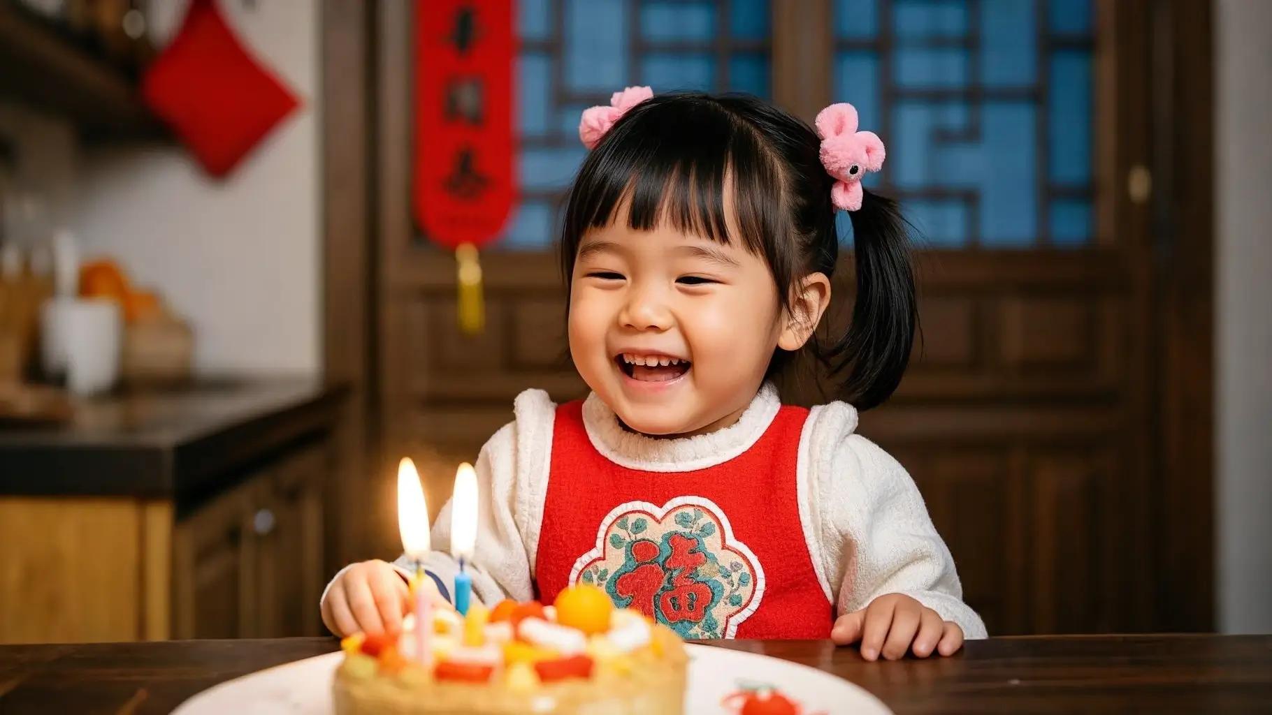 Chinese Girl Celebrate Birthday